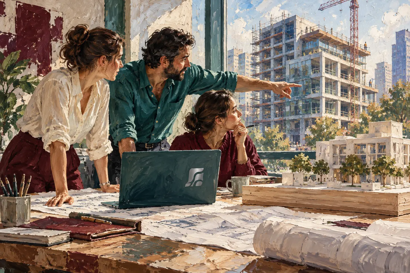 People use a completed building beyond the model