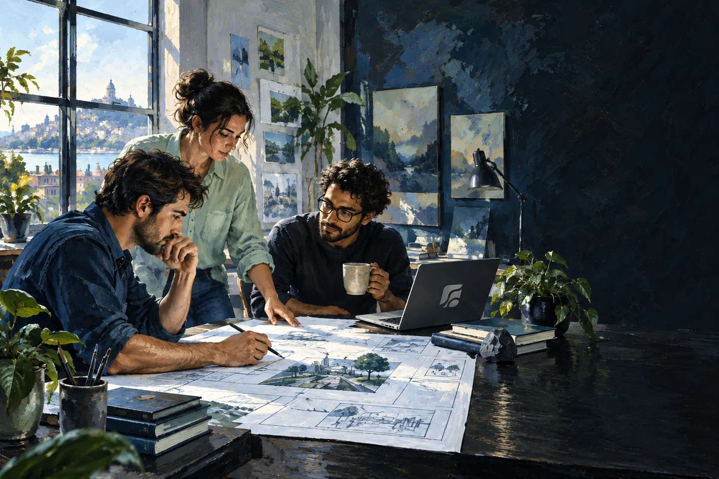 Developers discuss a plan before changing the application