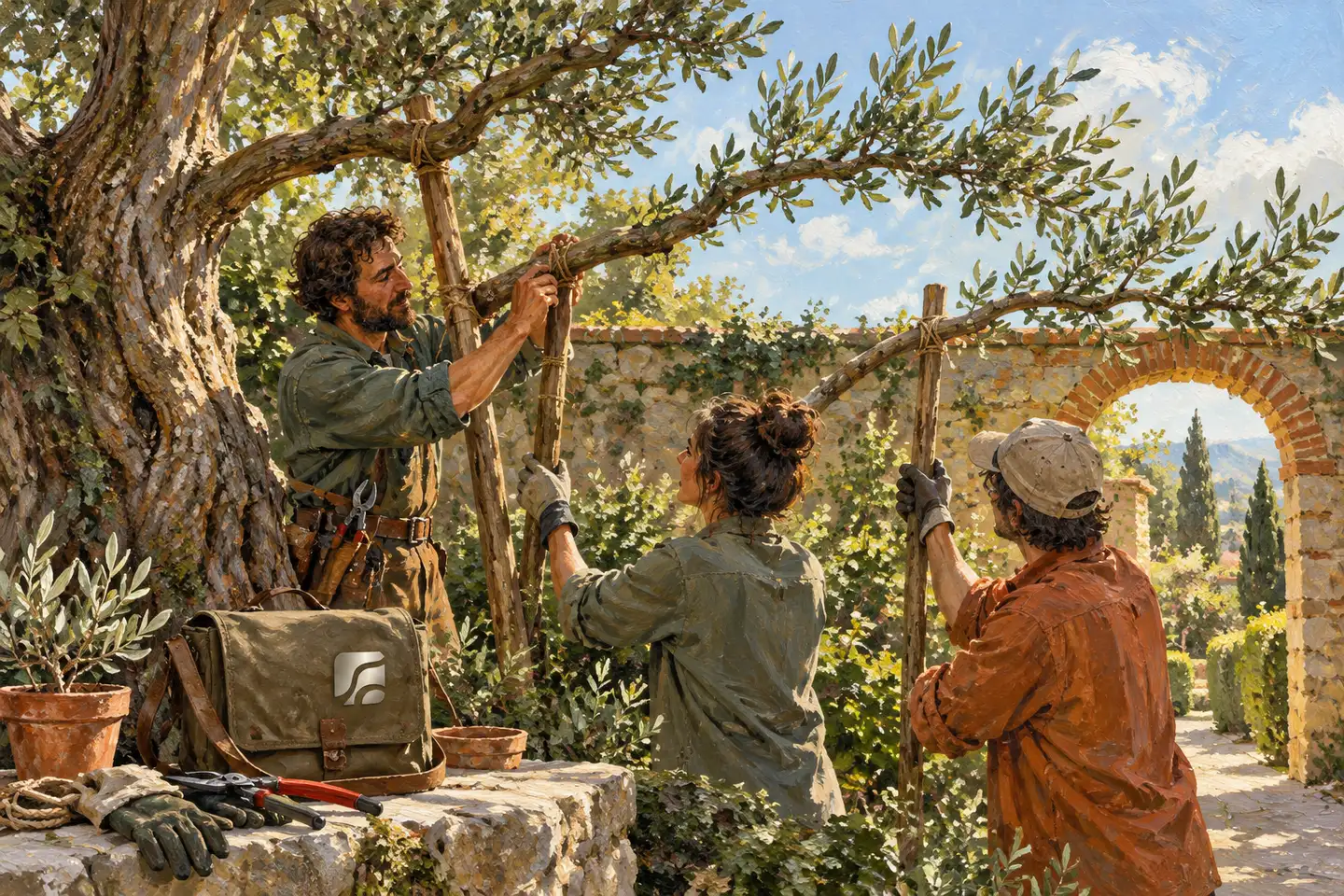 Gardeners maintain connected branches over time