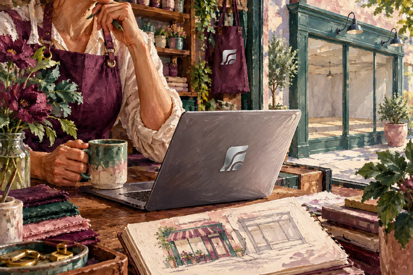 The owner reviews the work required by another shop